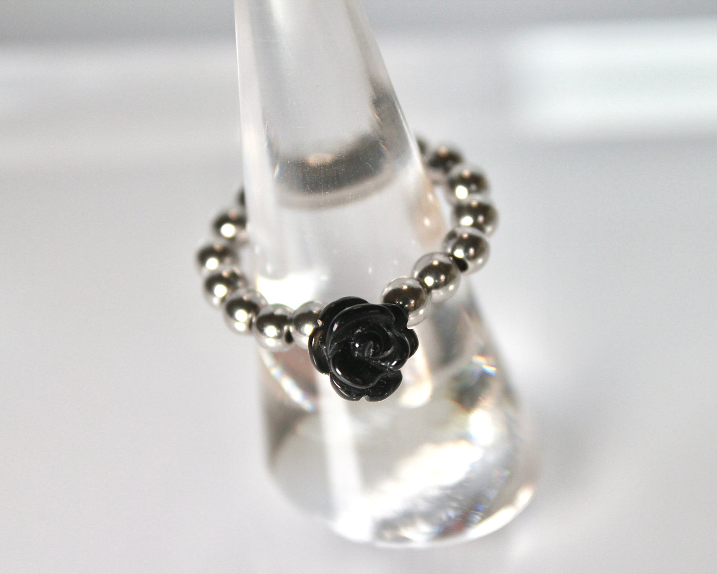 -目標達成へ導く黒瑪瑙-オニキス：Black rose ring