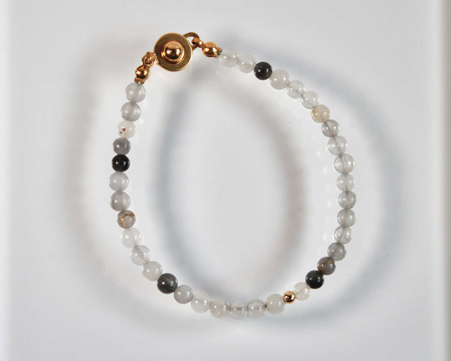 -自然体の自分へと導く灰色水晶-グレークォーツ：Smoke Clear bracelet