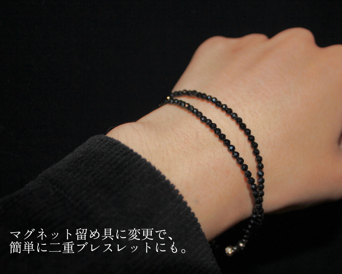 -守護と成功の尖晶石-ブラックスピネル：Sparkling black necklace