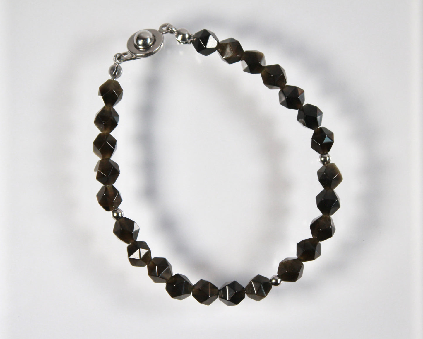 -潜在能力の開花へ導く黒曜石-オブシディアン：Multifaceted cut bracelet