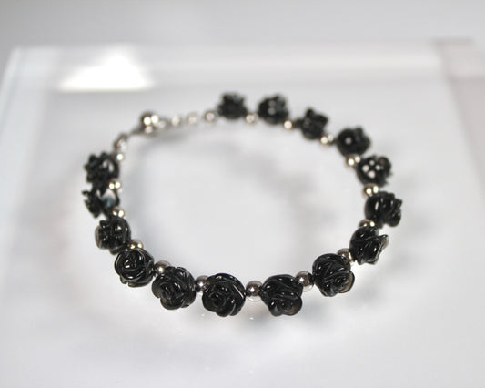 -目標達成へ導く黒瑪瑙-オニキス：Black rose bracelet