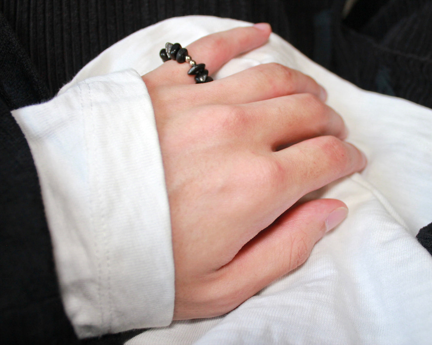 -信頼される存在へ導く紫蘇輝石-ハイパーシーン：Mini tumbled stone ring