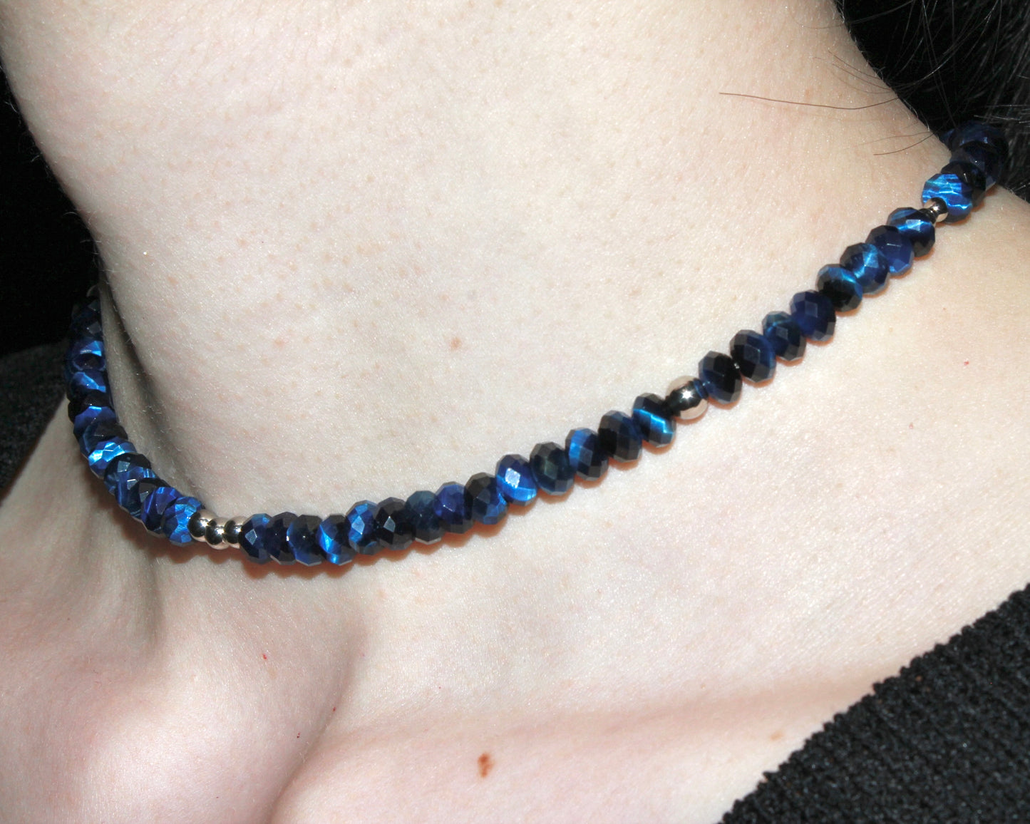 -進むべき道へ導く青虎目石-ブルータイガーアイ：Blue Shadow necklace
