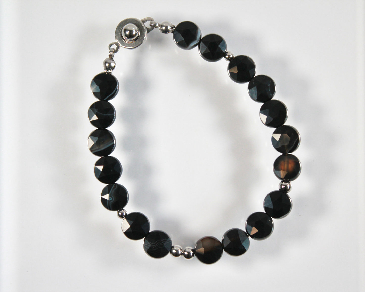 -目標達成へ導く縞瑪瑙-ストライプオニキス：Coin cut bracelet