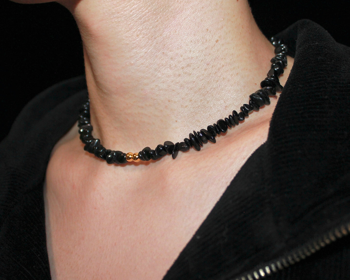 -信頼される存在へ導く紫蘇輝石-ハイパーシーン：Mini tumbled stone necklace