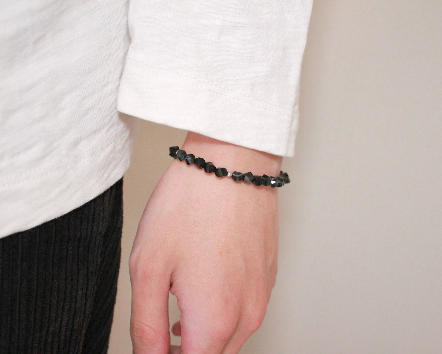 -目標達成へ導く縞瑪瑙-ストライプオニキス：Twist cut bracelet