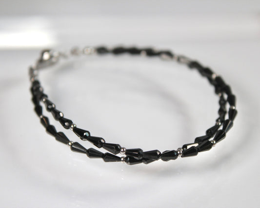 -守護と成功の尖晶石-ブラックスピネル：Drop cut bracelet