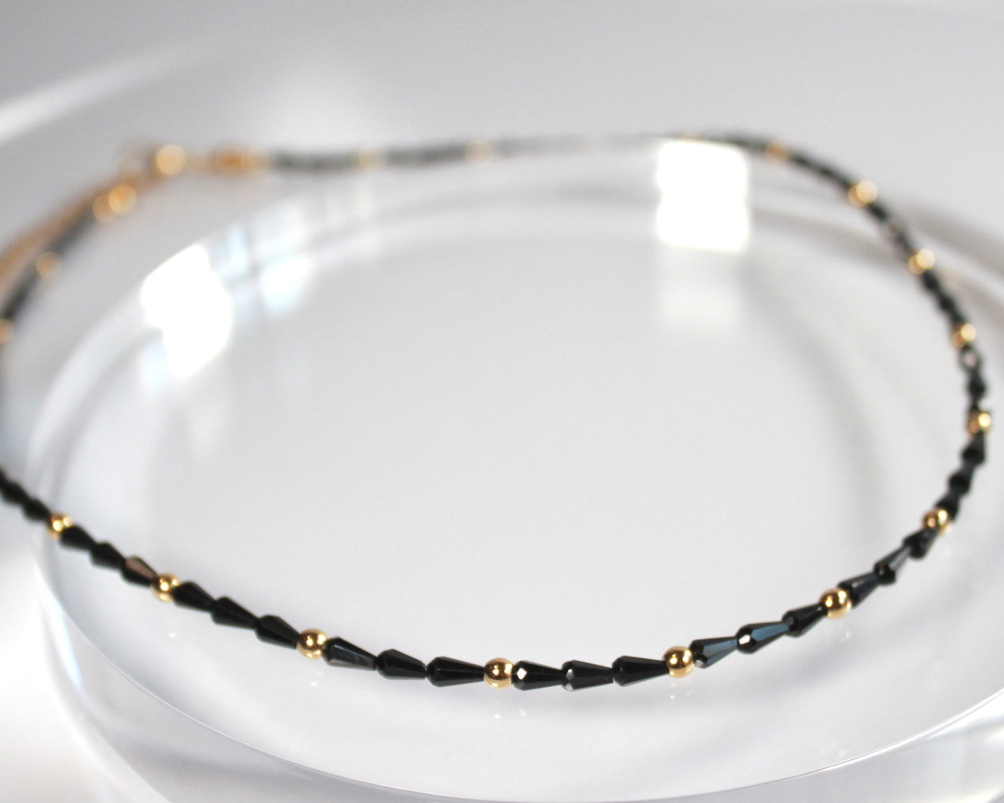-守護と成功の尖晶石-ブラックスピネル：Drop cut necklace
