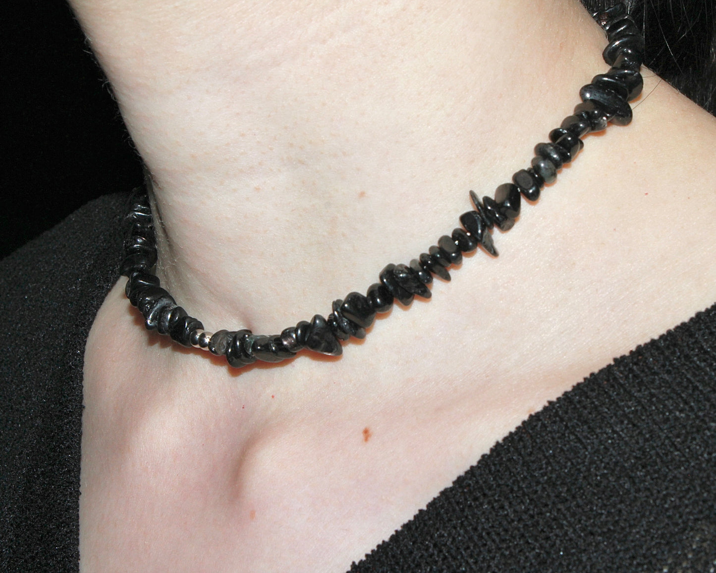 -信頼される存在へ導く紫蘇輝石-ハイパーシーン：Mini tumbled stone necklace