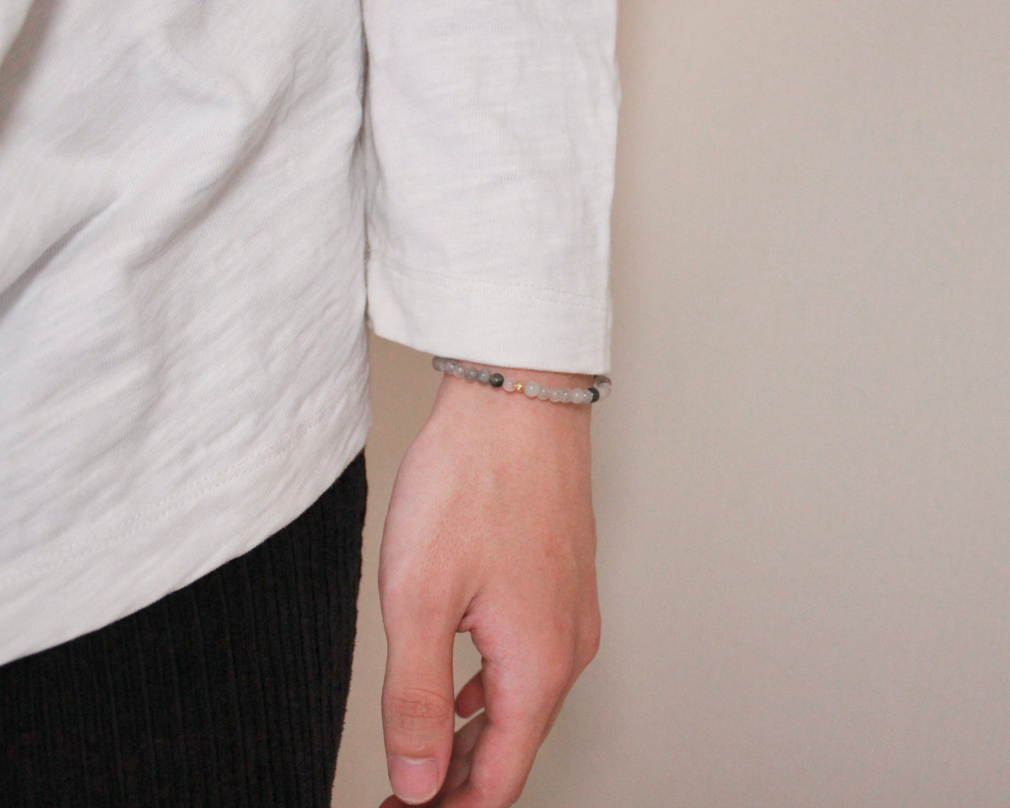 -自然体の自分へと導く灰色水晶-グレークォーツ：Smoke Clear bracelet