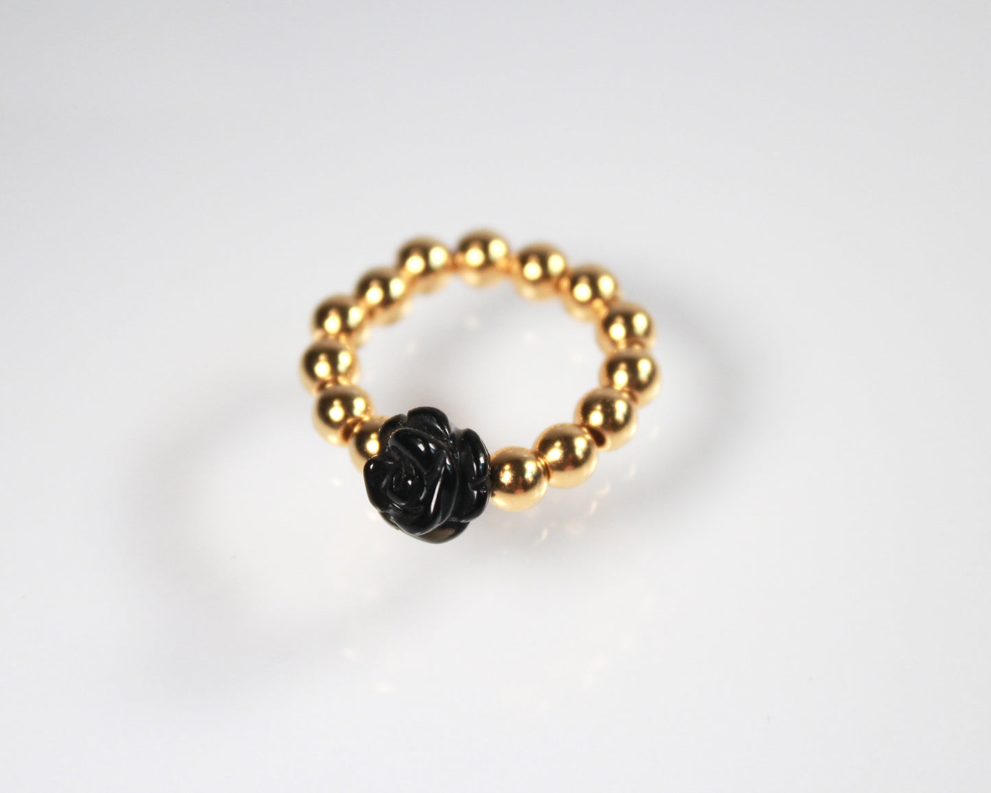 -目標達成へ導く黒瑪瑙-オニキス：Black rose ring