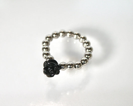 -目標達成へ導く黒瑪瑙-オニキス：Black rose ring