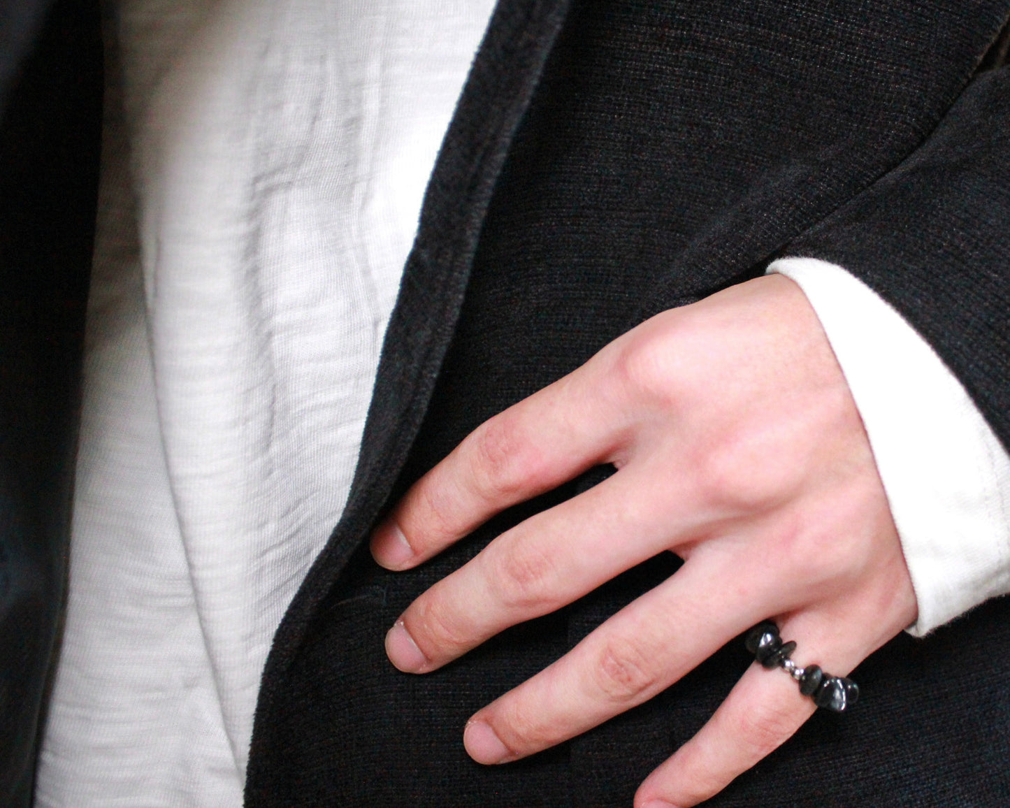 -信頼される存在へ導く紫蘇輝石-ハイパーシーン：Mini tumbled stone ring