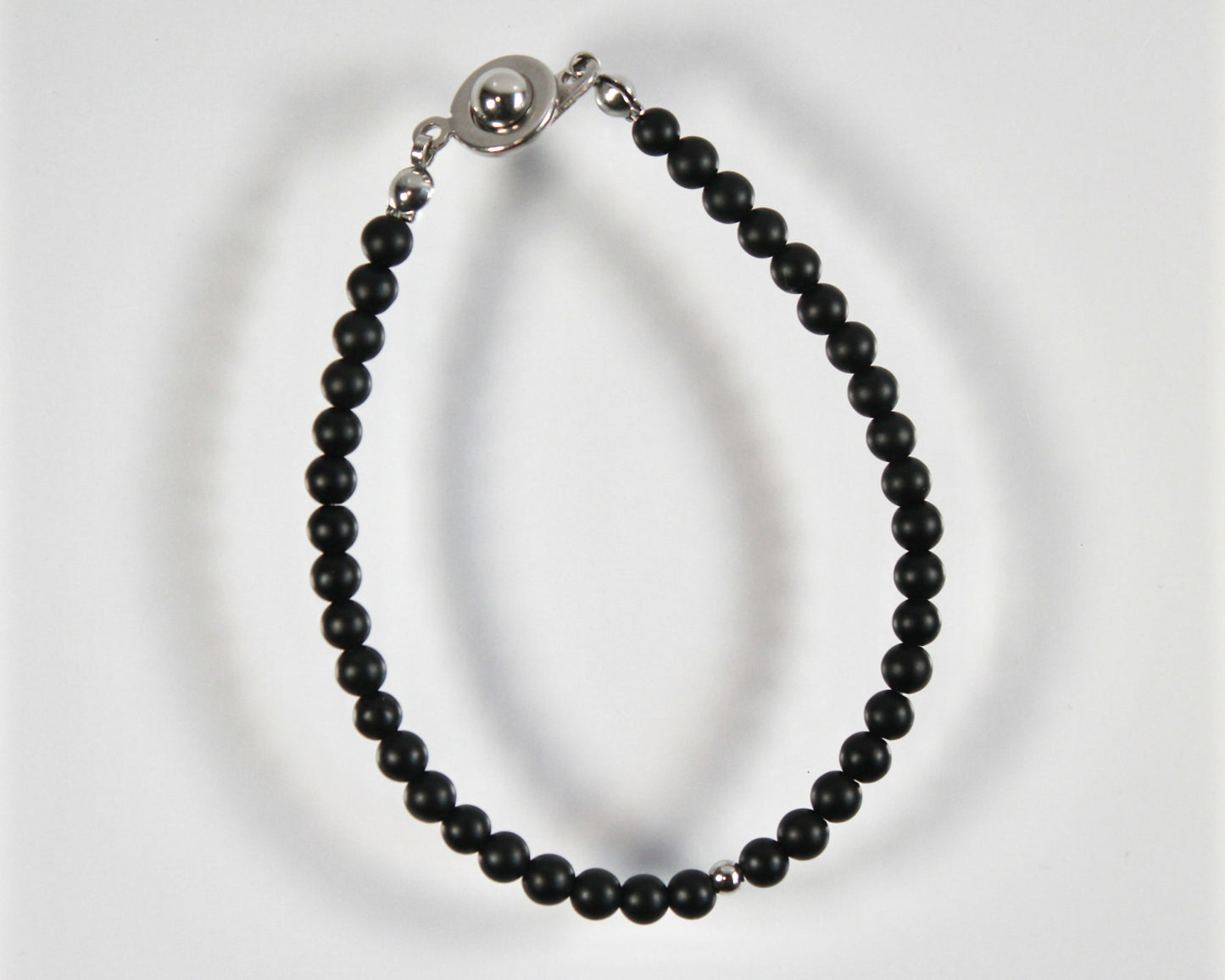 -目標達成へ導く黒瑪瑙-フロストオニキス：Matte black bracelet