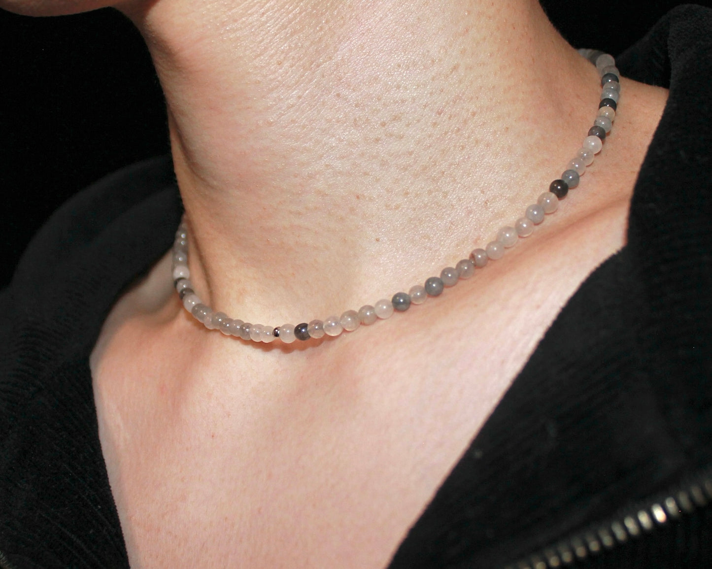 -自然体の自分へと導く灰色水晶-グレークォーツ：Smoke Clear necklace