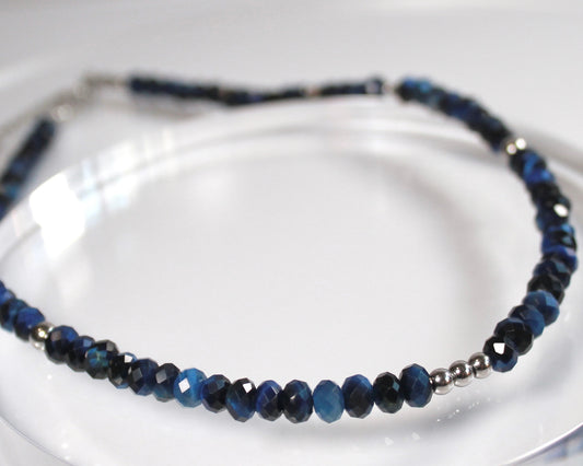 -進むべき道へ導く青虎目石-ブルータイガーアイ：Blue Shadow necklace