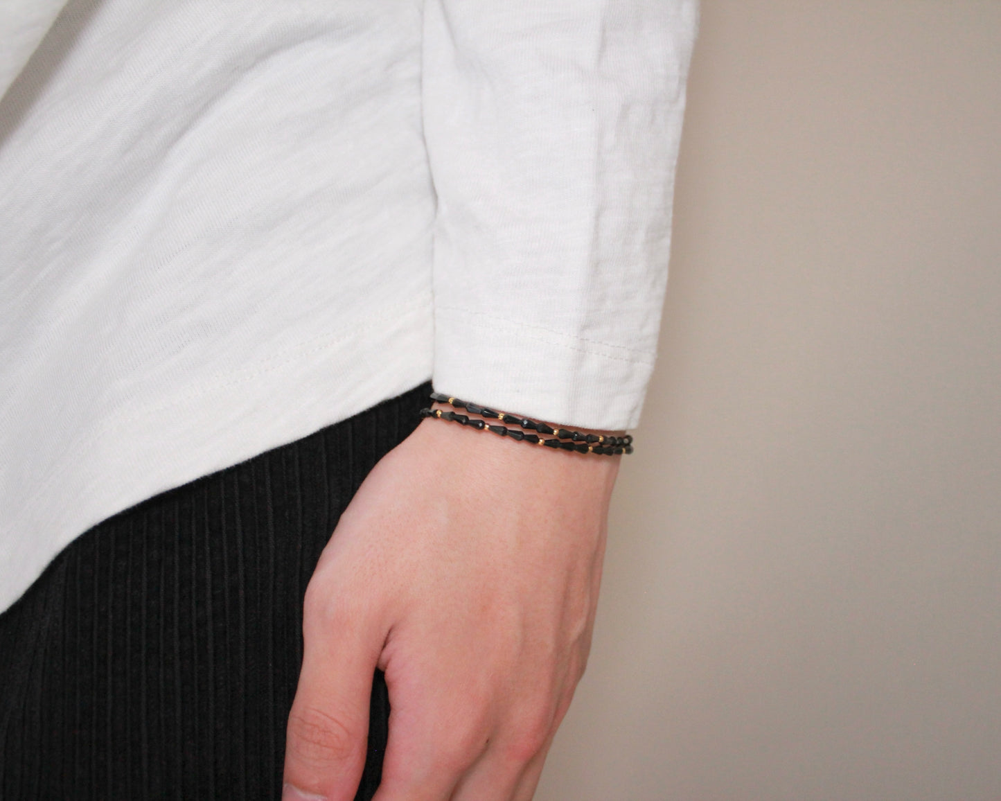 -守護と成功の尖晶石-ブラックスピネル：Drop cut bracelet