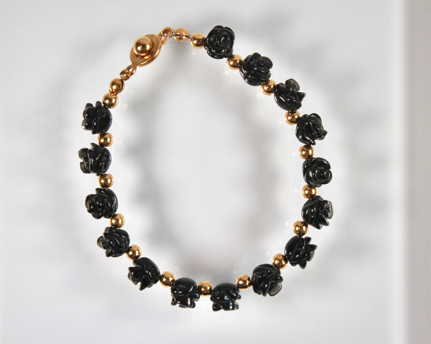 -目標達成へ導く黒瑪瑙-オニキス：Black rose bracelet
