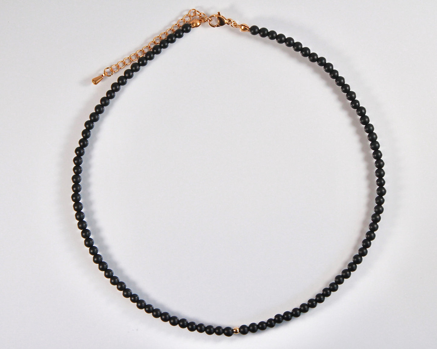 -目標達成へ導く黒瑪瑙-フロストオニキス：Matte black necklace