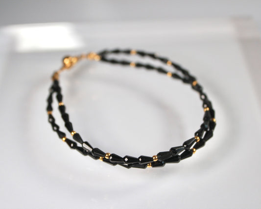 -守護と成功の尖晶石-ブラックスピネル：Drop cut bracelet