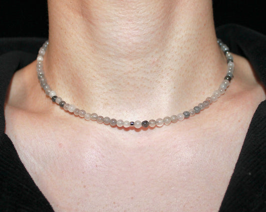 -自然体の自分へと導く灰色水晶-グレークォーツ：Smoke Clear necklace