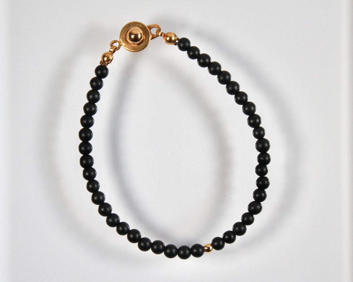 -目標達成へ導く黒瑪瑙-フロストオニキス：Matte black bracelet