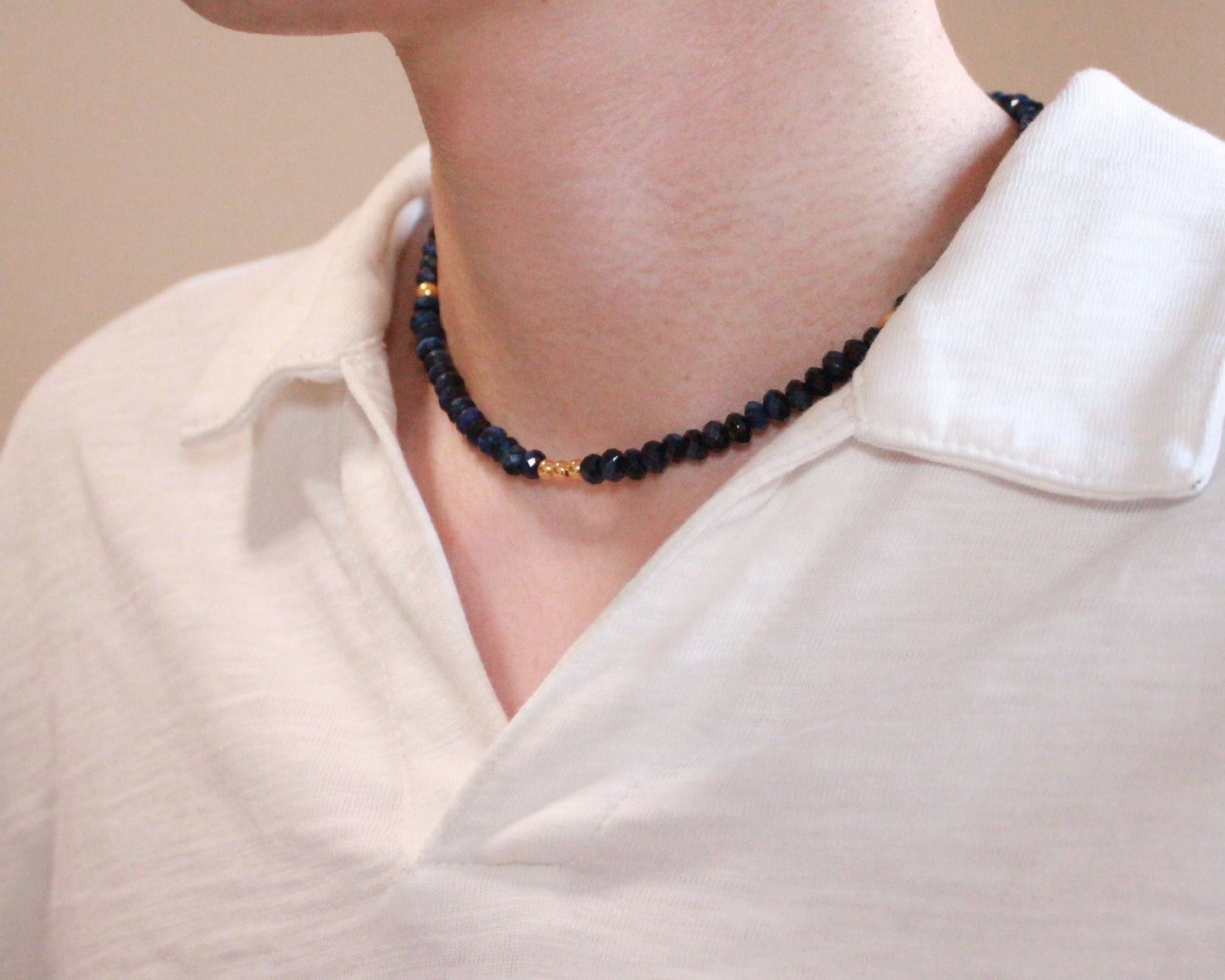 -進むべき道へ導く青虎目石-ブルータイガーアイ：Blue Shadow necklace