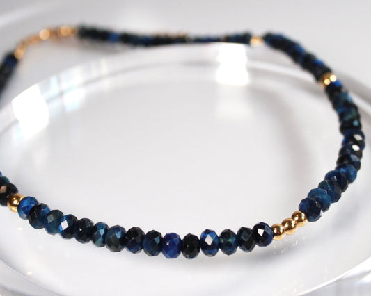 -進むべき道へ導く青虎目石-ブルータイガーアイ：Blue Shadow necklace