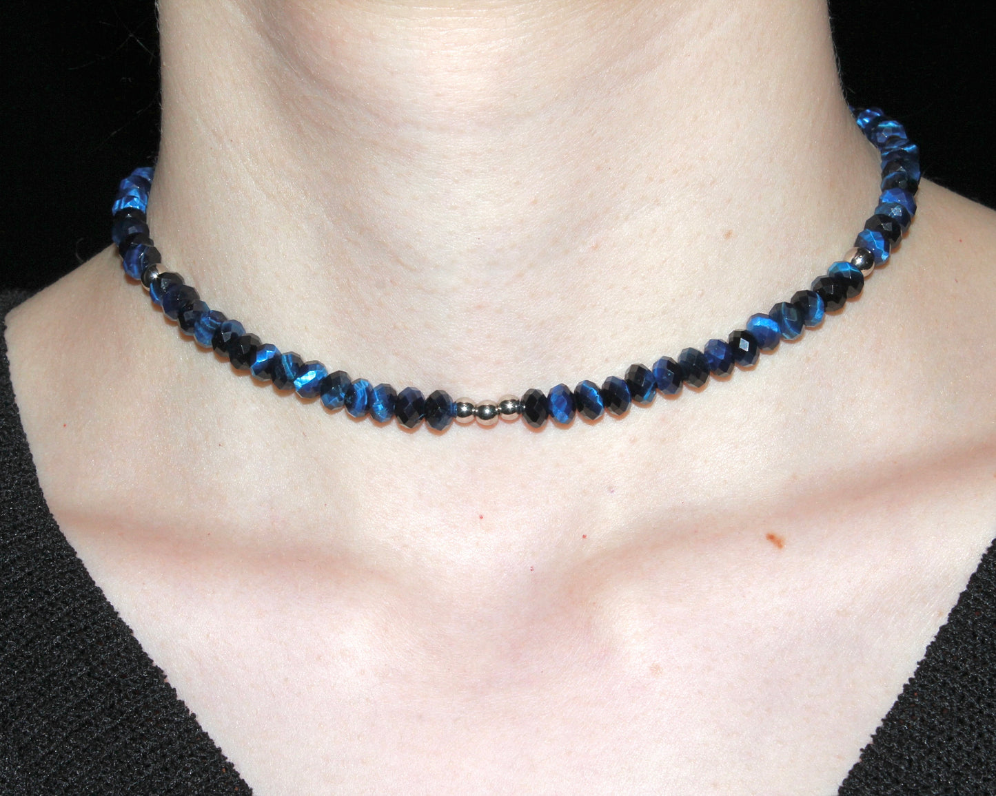 -進むべき道へ導く青虎目石-ブルータイガーアイ：Blue Shadow necklace