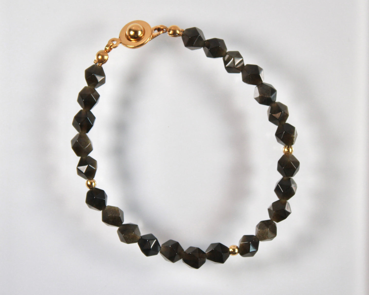-潜在能力の開花へ導く黒曜石-オブシディアン：Multifaceted cut bracelet