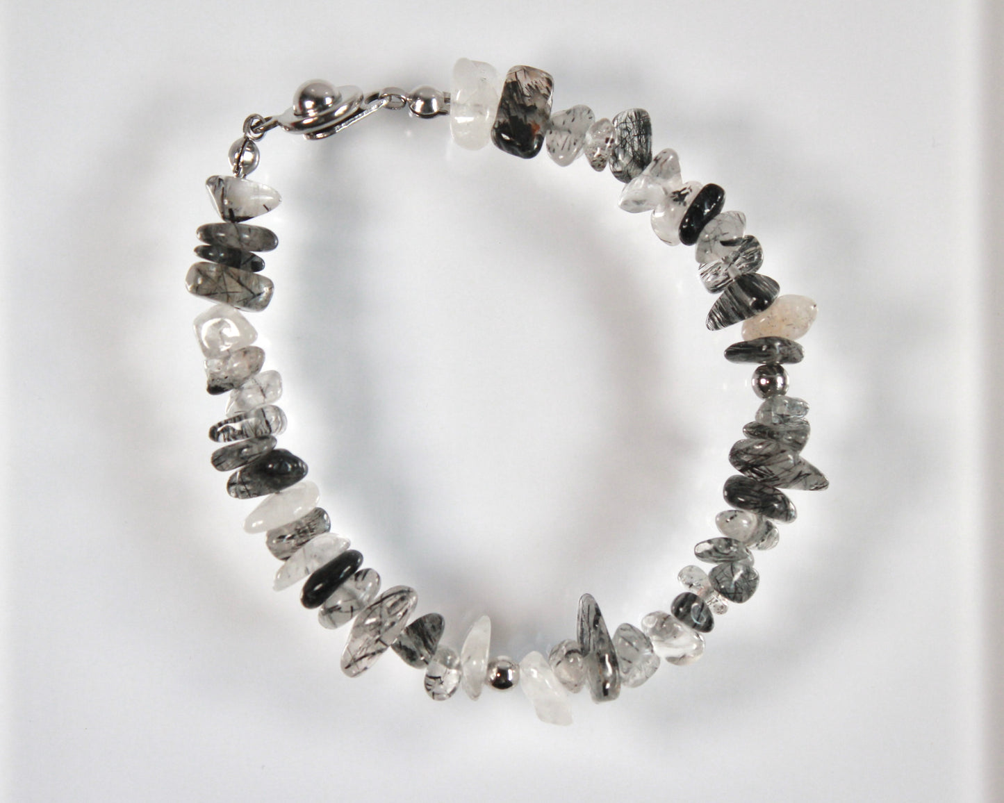 -強運を引き寄せ、理想の未来へと導く黒針水晶-ブラックルチル：Ripple stone bracelet
