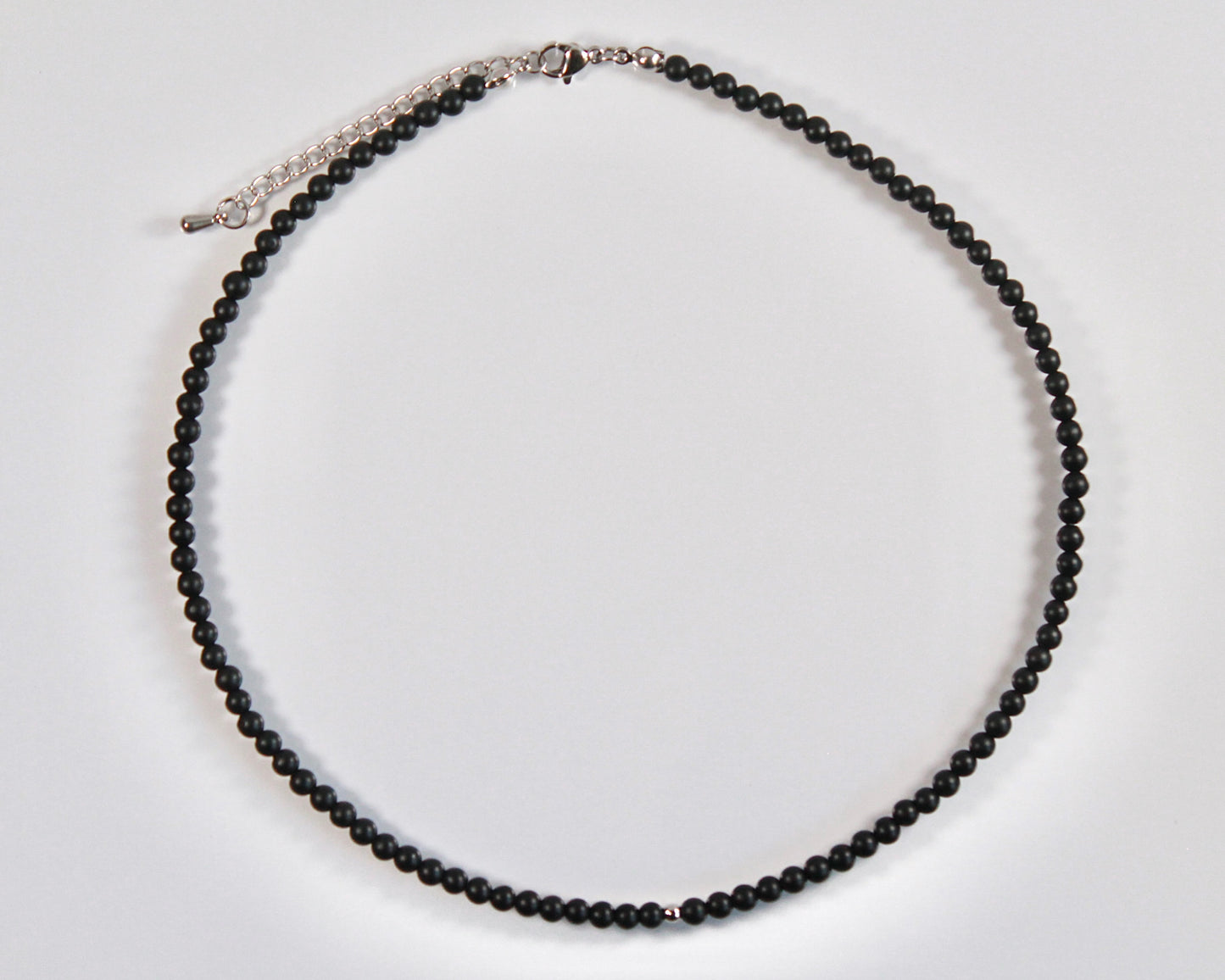-目標達成へ導く黒瑪瑙-フロストオニキス：Matte black necklace