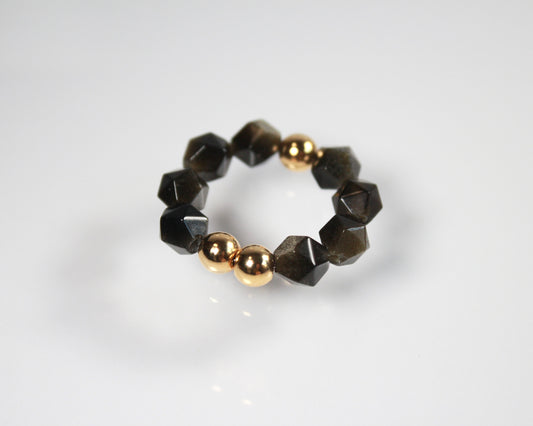 -潜在能力の開花へ導く黒曜石-オブシディアン：Multifaceted cut ring