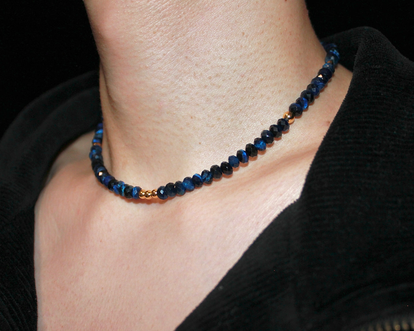 -進むべき道へ導く青虎目石-ブルータイガーアイ：Blue Shadow necklace