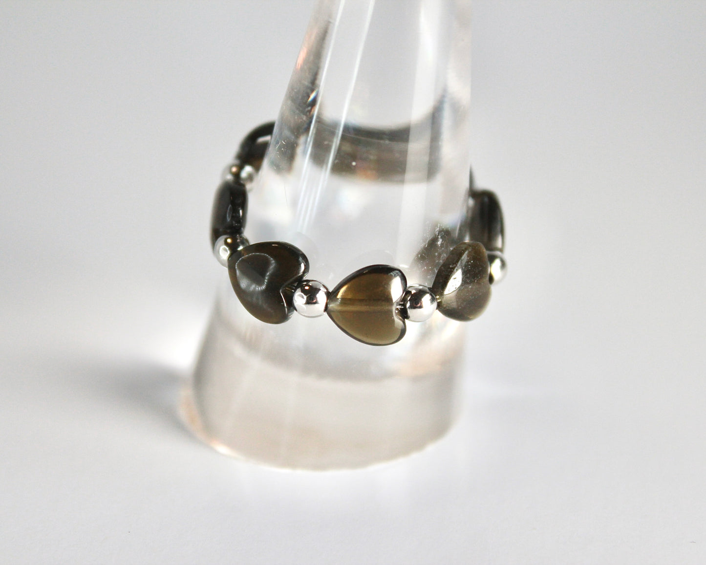 -潜在能力の開花へ導く黒曜石-オブシディアン：Heart cut ring