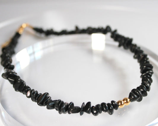 -信頼される存在へ導く紫蘇輝石-ハイパーシーン：Mini tumbled stone necklace