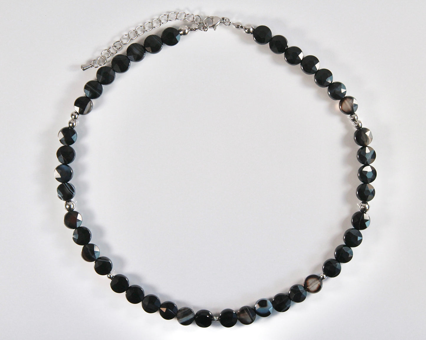 -目標達成へ導く縞瑪瑙-ストライプオニキス ：Coin cut necklace