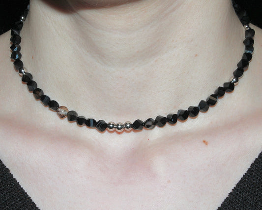-目標達成へ導く縞瑪瑙-ストライプオニキス ：Twist cut necklace