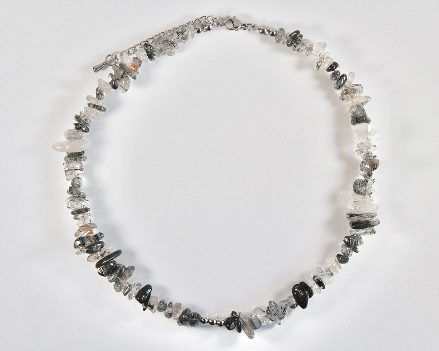 -強運を引き寄せ、理想の未来へと導く黒針水晶-ブラックルチル：Ripple stone necklace