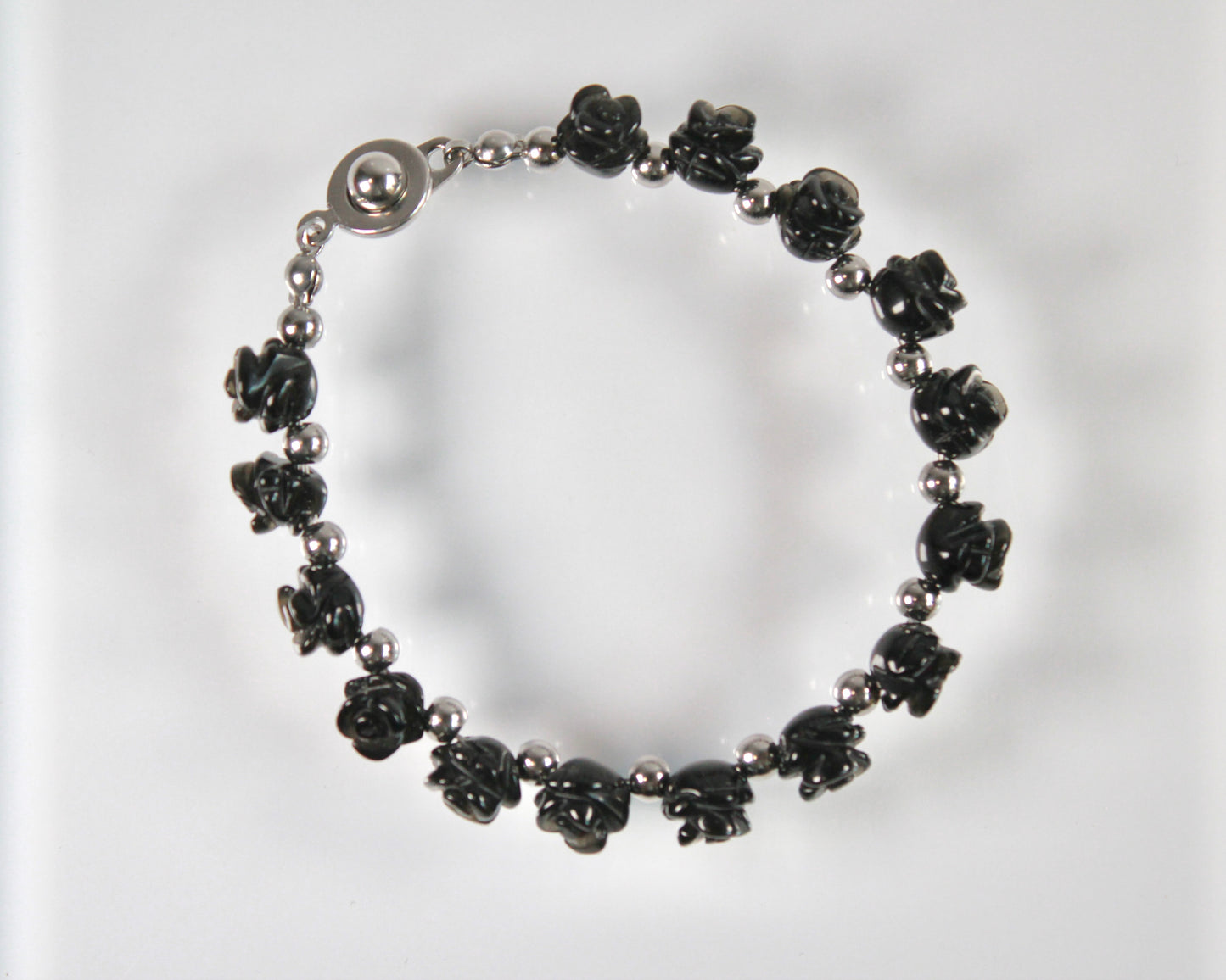 -目標達成へ導く黒瑪瑙-オニキス：Black rose bracelet