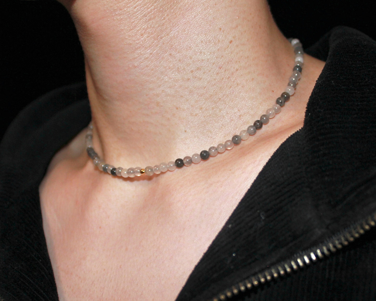 -自然体の自分へと導く灰色水晶-グレークォーツ：Smoke Clear necklace