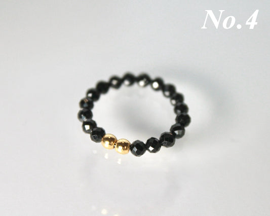 -守護と成功の尖晶石-ブラックスピネル：Sparkling black ring